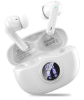 A10 Pro white wireless earbuds with battery display charging case