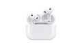 Apple AirPods Pro earbuds in white charging case, open front view